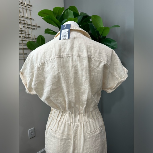 New New Universal Thread Short Sleeve Linen Boilersuit Cream size 4 - Picture 5 of 10